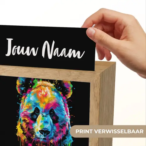 Panda - Dieren - Kleur - Verf - Zwart Light Box met kabel (Kinderlampje) klein -USP_websiteprintNL