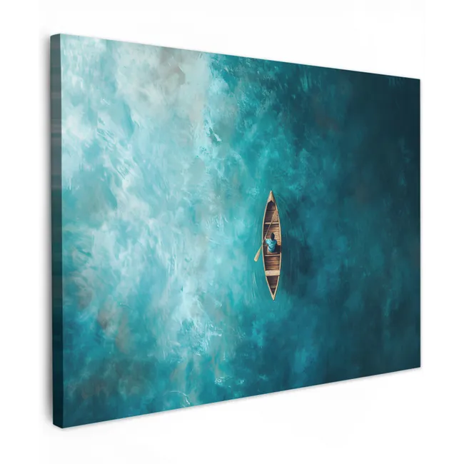 Leinwandbild - Boot - Wasser - Blau