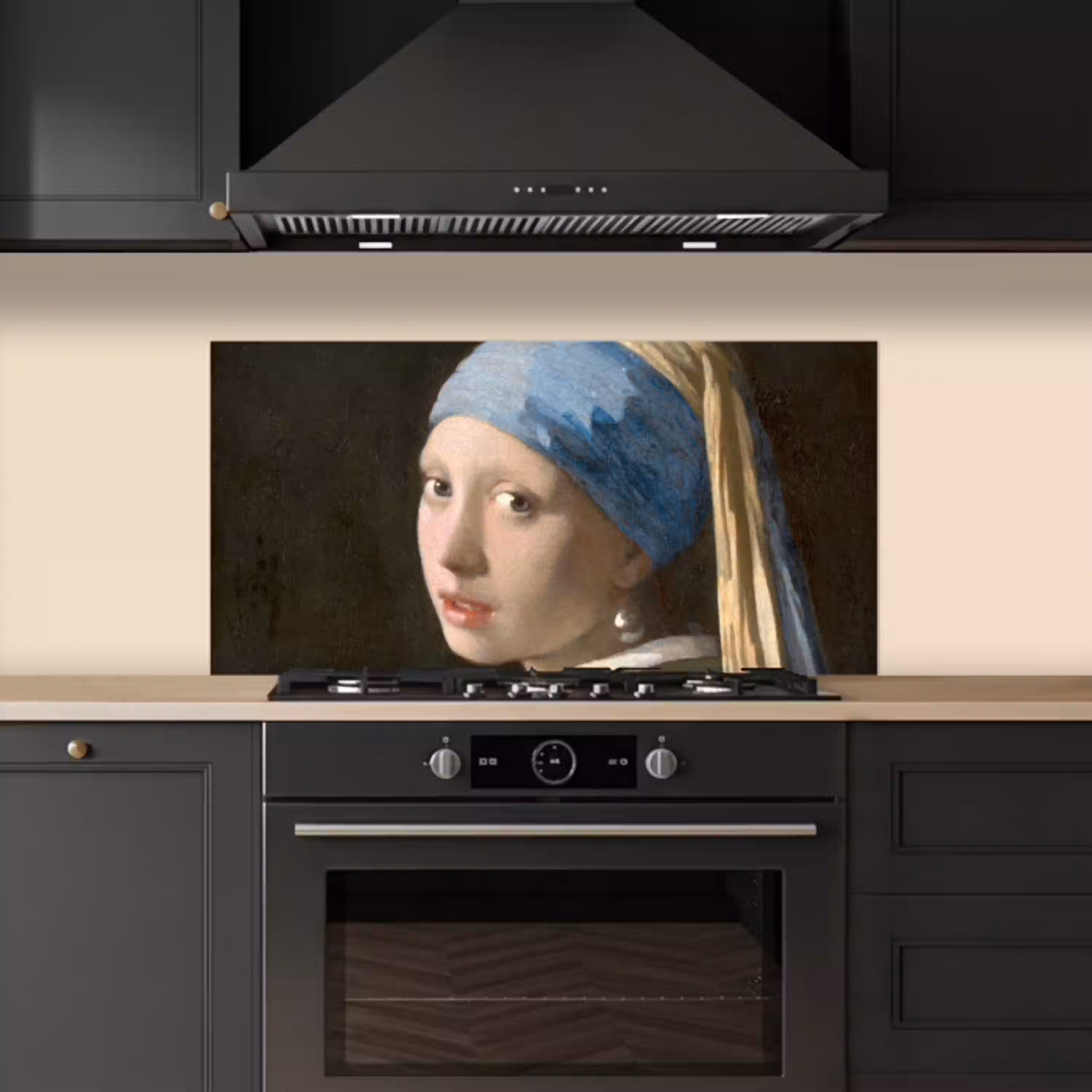 Meisje met de Parel - Schilderij van Johannes Vermeer keuken achterwand spatscherm middel -sfeer1