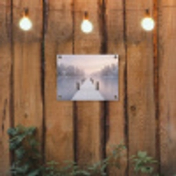 Steiger - Meer - Mist - Winter - Serene tuinposter los doek klein -sfeer1