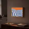 Fietser - Heuvels - Strepen - Blauw Light Box met batterij (Wandlamp) middel -sfeer1