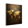 Wereldkaart - Goud - Roest aluminium wit klein -3d