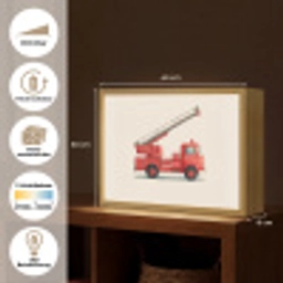 Illustratie - Brandweer - Rood - Minimalistisch Light Box met batterij (Wandlamp kind) middel -USP_websiteoverzichtDE