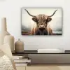 Schotse hooglander - Hoorns - Landschap canvas 2cm klein -sfeer6