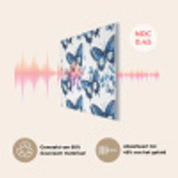 Blauw - Vlinders - Bloemen - Wit PET vilt klein 837 -USP_NL
