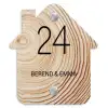 Holzmaserung - Klassisch Naambord Huisje klein -3d