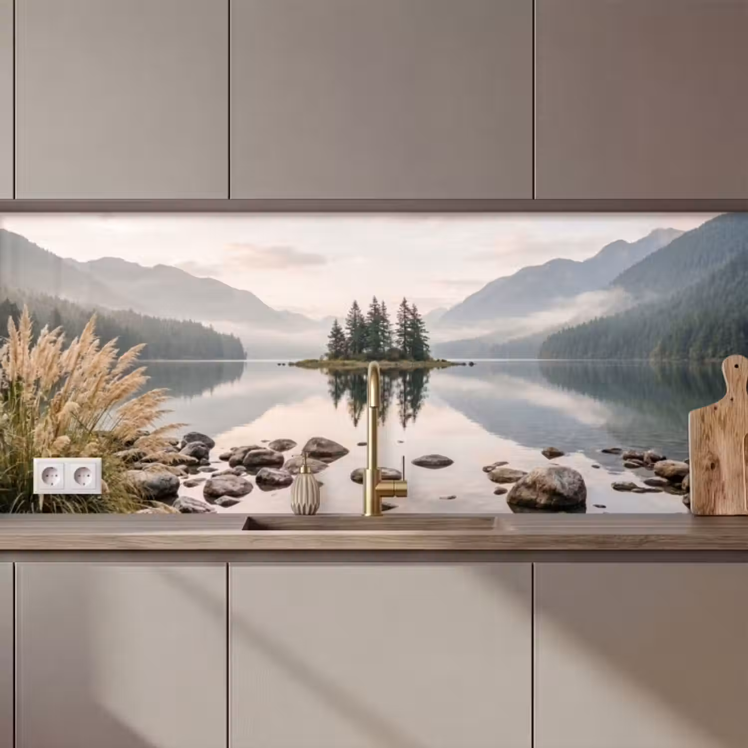 Küchenrückwand - See - Berge - Landschaft - Grün