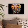 Olifant - Graffiti - Zwart - Dieren - Kleuren canvas 2cm klein -sfeer1