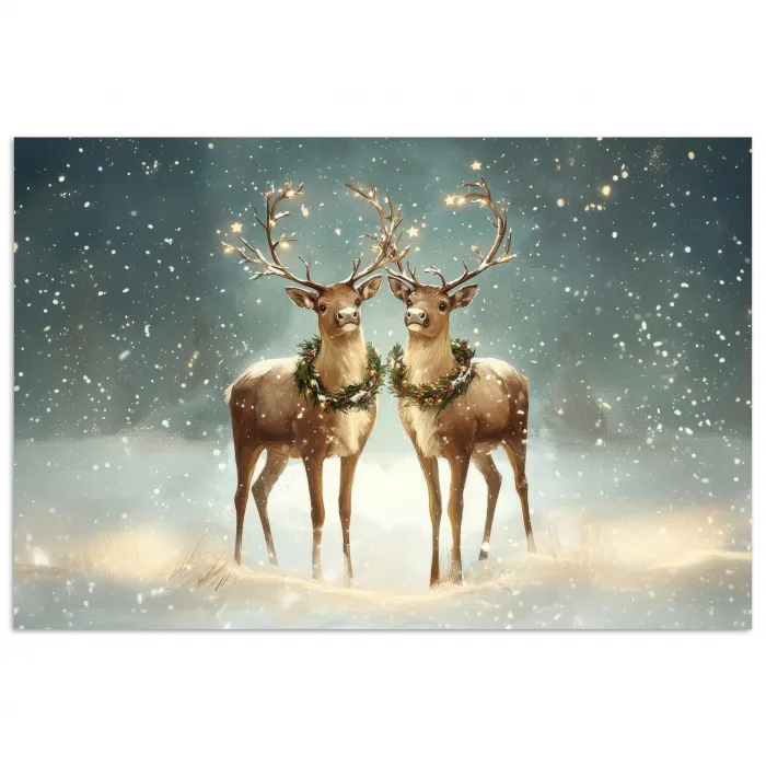 Kerstmagie - Winterwoud - Rendier poster papier klein -3d