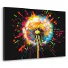 Paardenbloem - Graffiti - Kleurrijk - Bloemen - Natuur Textielframe zwart klein -3d