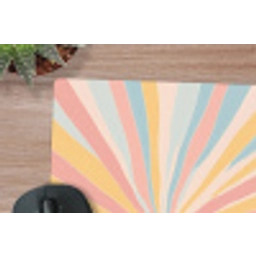 Illustratie - Zon - Pastelkleuren muismat rubber klein -closeup
