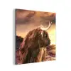 Schotse hooglander - Zon - Horizon - Koe - Dieren aluminium wit klein -3d