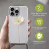 Bloem - Minimalistisch -Wit Hoesje iPhone 16 Pro Max met koord klein -sfeer2_NL