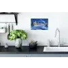 Winteravond - Kerstdorp - Donker Muursticker klein -keuken
