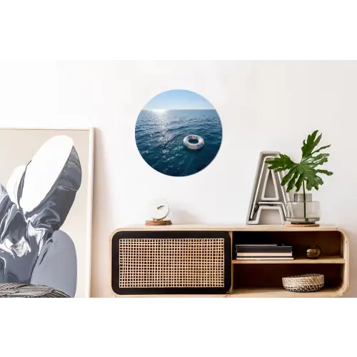 Oceaan - Zwemband - Horizon Wandcirkel aluminium klein -kantoor