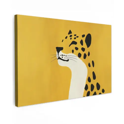 Cheetah - Illustratie - Geel Tuinposter op houten frame 2 cm dik klein -3d