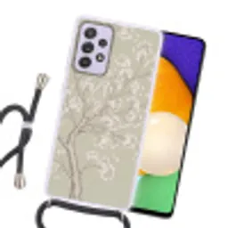 Sereen - Bloesem - Wit Hoesje Samsung Galaxy A52 5G met koord klein -sfeer1