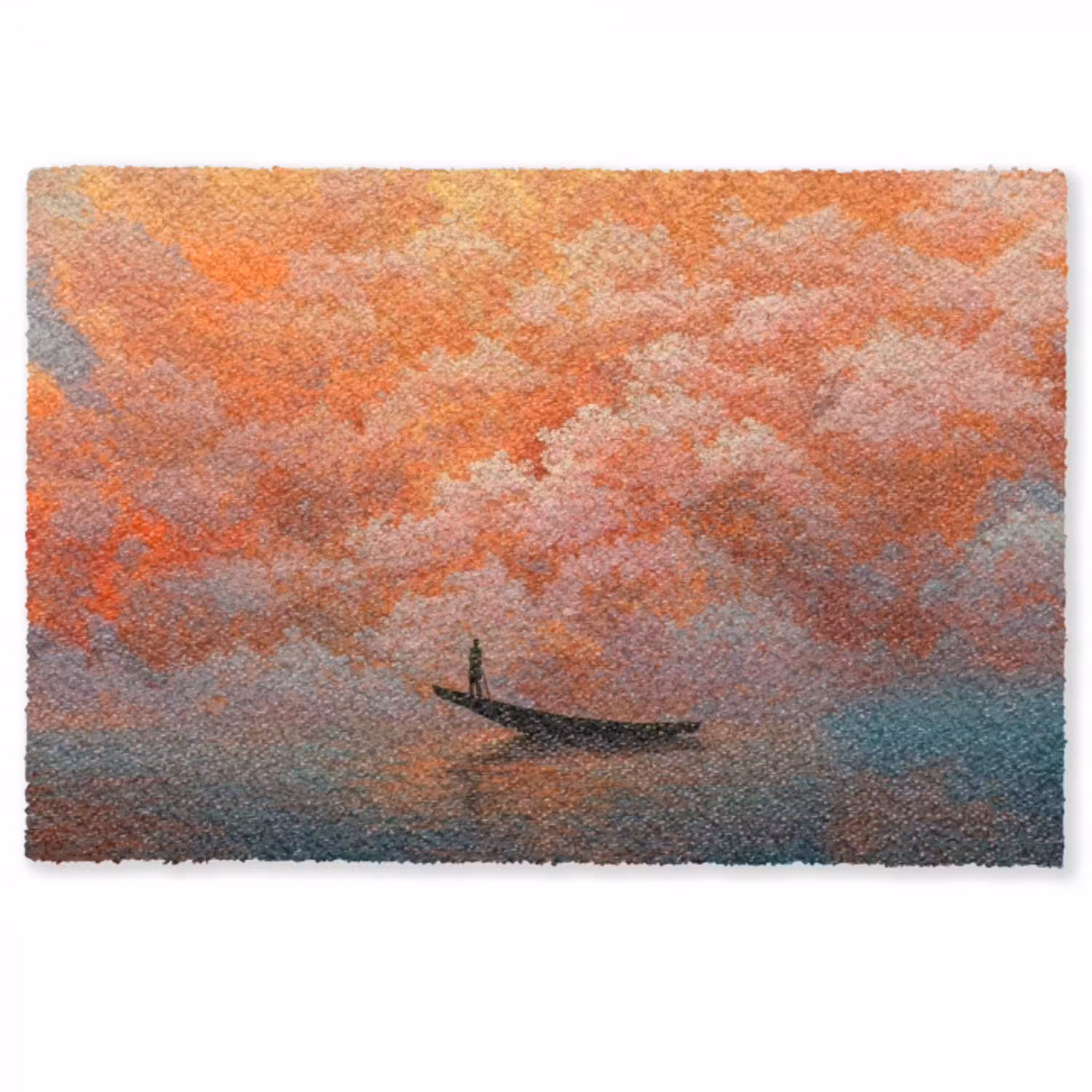 Zee - Boot - Wolken - Oranje Deurmat klein -zkaufland3d