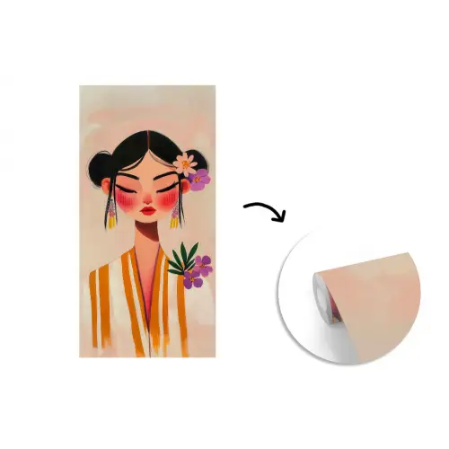 Vrouw - Bloemen - Pastel fotobehang vinyl groot -3d