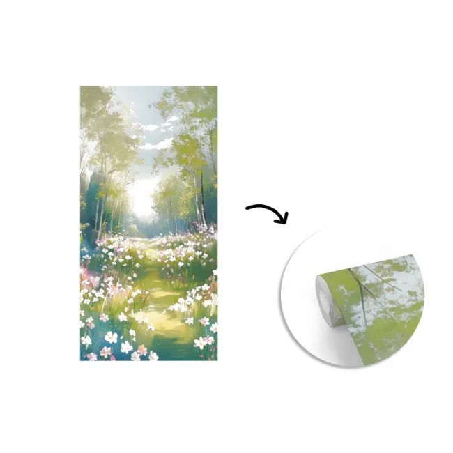 Bos - Schilderstijl - Kleurrijk fotobehang vinyl groot -3d