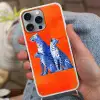 Luipaarden - Stippen - Oranje Hoesje iPhone 16 Pro Max met koord klein -sfeer3