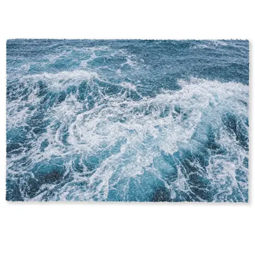 Golven - Oceaan - Blauw Deurmat klein -zkaufland3d
