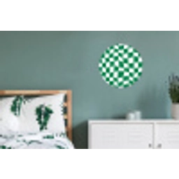 Schaakbord - Golvend - Groen Wandcirkel aluminium klein 190 -slaapkamer