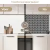 Patronen - Abstract - Zwart - Wit - Geometrie keuken achterwand 2 middel 871 -voor-na2_NL