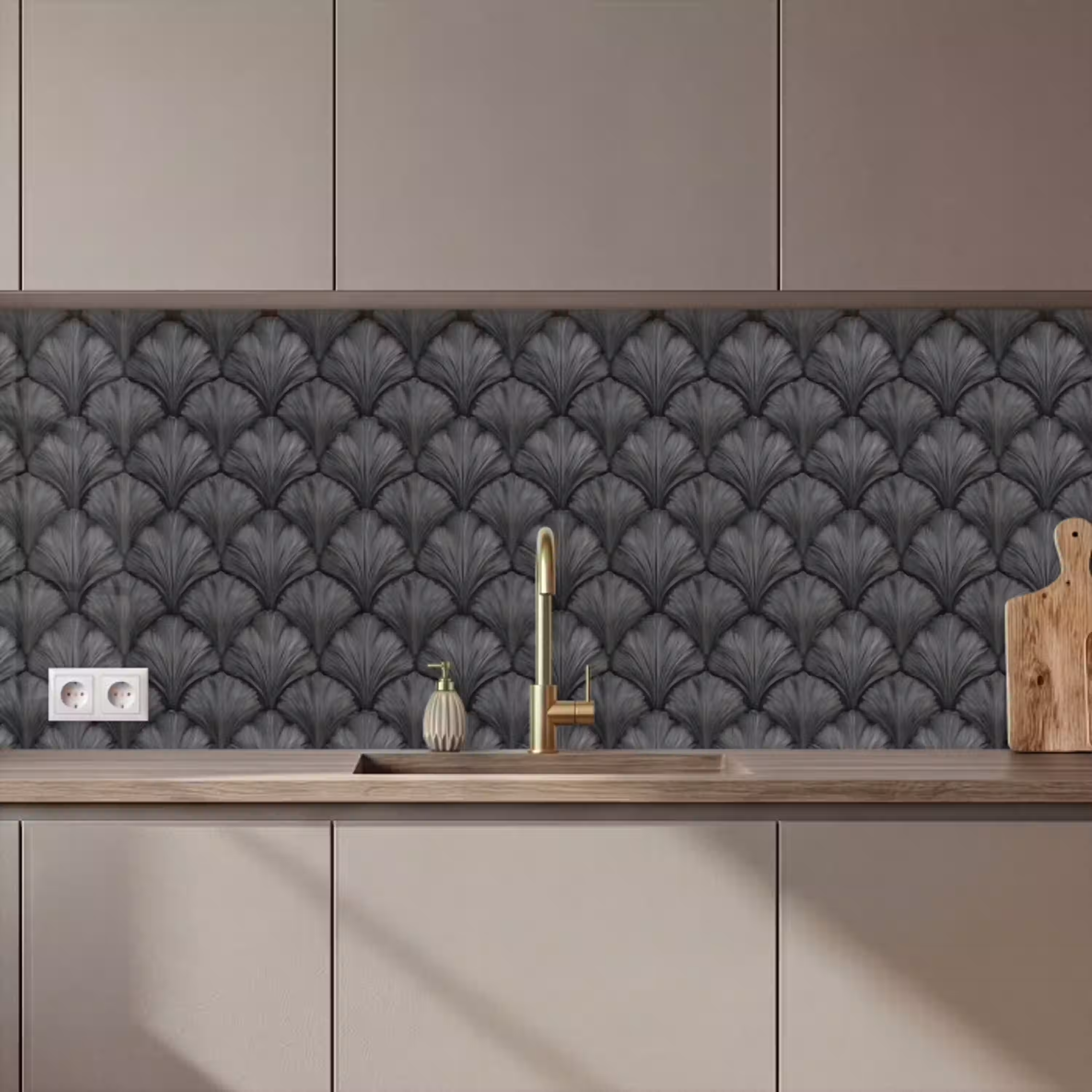 Waaier - Motief - Grijs keuken achterwand 2 middel 871 zz_3dshopping