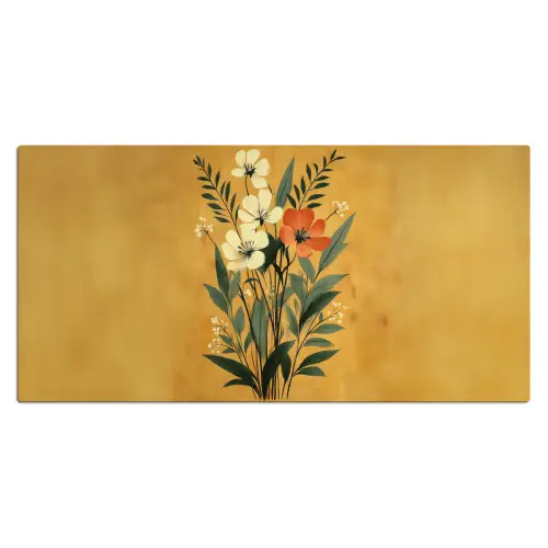 Bladeren - Boeket - Bloemen - Geel Muismat XXL klein -3d_leeg