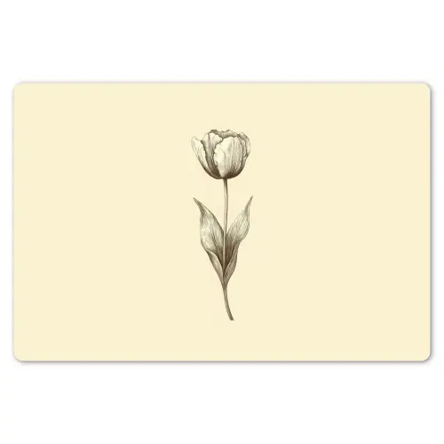 Illustratie - Tulp - Zwart Placemat vinyl groot -zzsfeer1_Kitchenyeah-website
