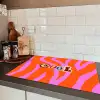 Zebraprint - Grafisch - COOL - Oranje Inductie beschermer vinyl 3mm klein -sfeer3