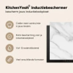 Wit Marmeren Zen Inductie beschermer vinyl 3mm middel -sfeer2