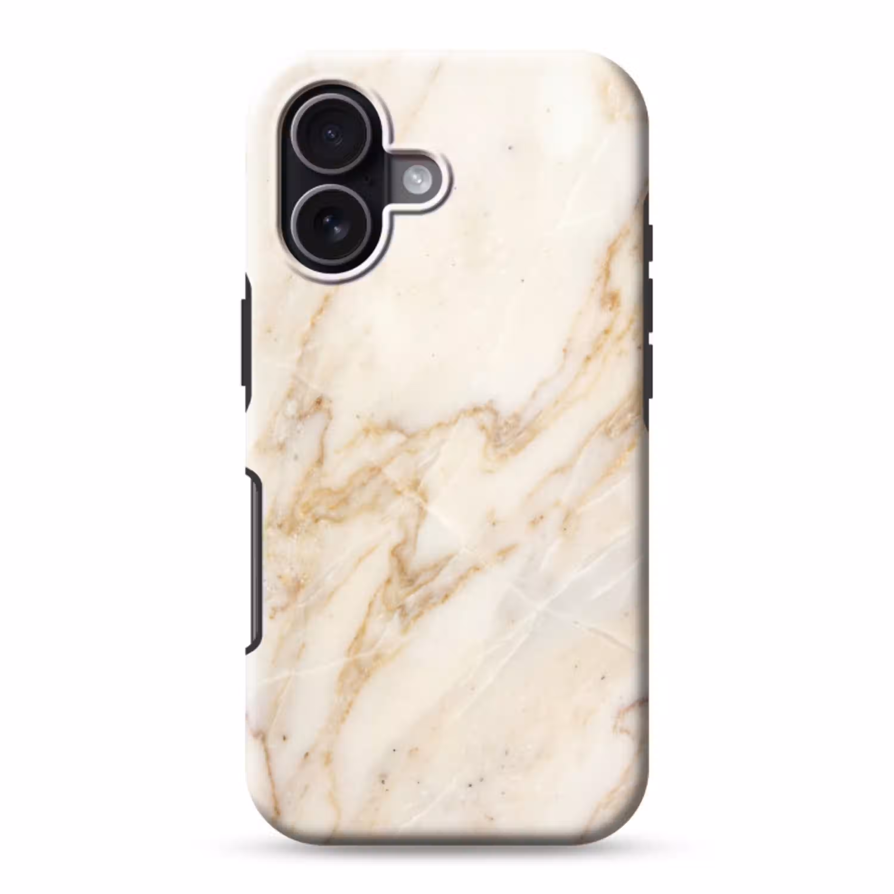 Marmer - Ader - Abstract - Wit - Goud Toughcase MagSafe Apple iPhone 17 klein -3d