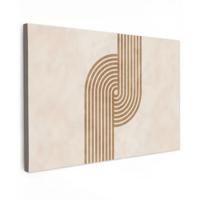 Symmetrische bocht - Koperkleurig canvas 2cm klein -z3d