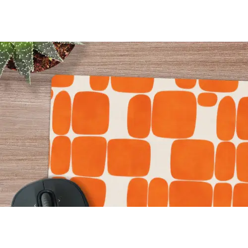 Patroon - Retro - Oranje muismat rubber klein 262 -closeup