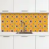 Patronen - Vintage - Bloemen - Geel keuken achterwand 2 middel 871 -3d