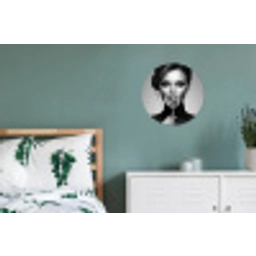 Vrouw - Lolly - Zwart Wandcirkel aluminium klein -slaapkamer