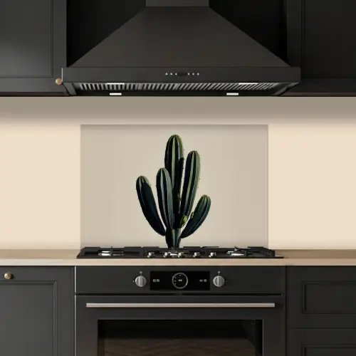 Cactus - Subtiel - Groen keuken achterwand spatscherm klein -sfeer1