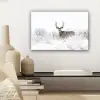 Hert - Winter - Sneeuw - Dieren - Seizoenen - Wit canvas 2cm klein -sfeer6