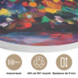 Kerstboom - Kerst - Abstract - Kleurrijk Akoestische PET Vilt - Rond klein -closeup_FR