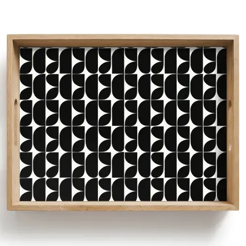 Modern - Geometrisch - Zwart Dienblad Rechthoek middel 911 -z3d_shopping