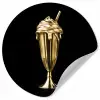 Milkshake - Goud - Drinken - Zwart Wandcirkel behangsticker klein -3d