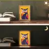 Uil - Grafisch - Kleurrijk - Ogen Light Box met kabel (Tafellamp) klein -sfeer3
