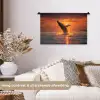 Walvis - Zon - Zee Wandkleed katoen klein -sfeer1