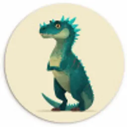 Dinosaurus - Turquoise - Stekels Wandcirkel kunststof plaat 5mm dik klein -3d