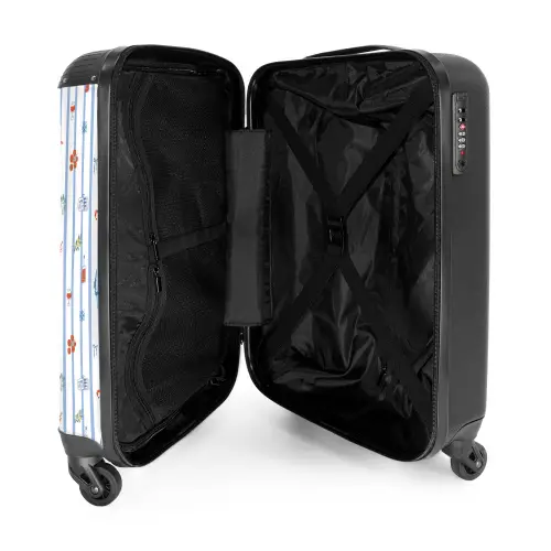 Gestreepte vakantie print kleurrijk NBS - Handbagage koffer - Kinderen Unisex middel -binnenkant