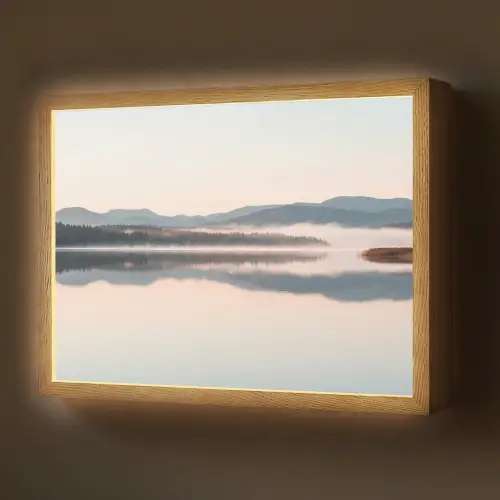 Water - Bomen - Mistlaag Light Box met batterij (Wandlamp) middel -z3d_website