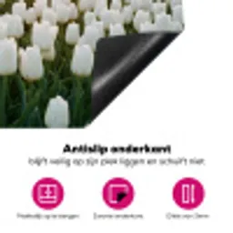 Tulpen - Landschap - Wit Inductie beschermer vinyl 3mm klein -wsfeer4_website