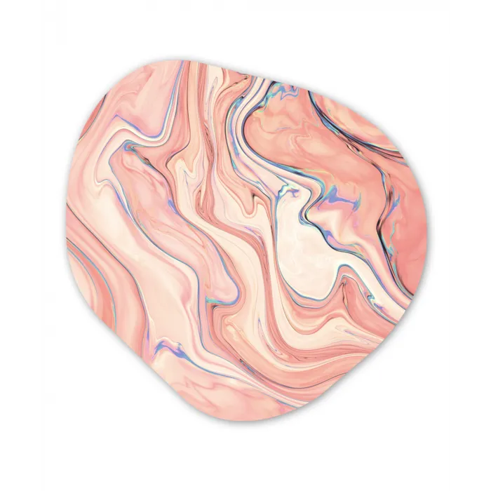 Marmer - Pastel - Roze - Blauw - Marmerlook - Abstract Wandcirkel Organisch Forex 3mm klein -3d